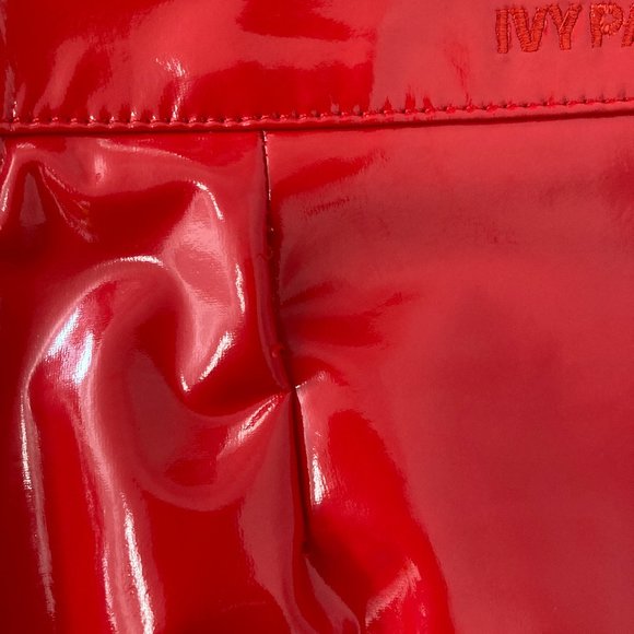 NWT Ivy Park x Adidas Faux Latex Straight-Leg Pants - Red - Picture 5 of 5